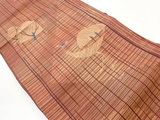 JAPANESE NAGOYA OBI / WOVEN PEACOCK